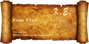 Kepp Elek névjegykártya